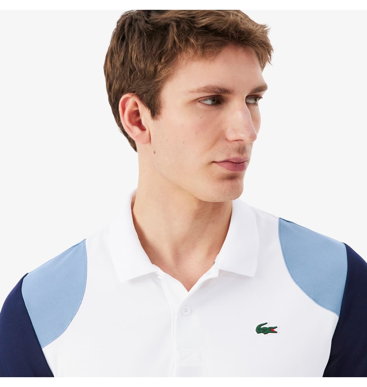پولو مردانه Lacoste SPORT فیت معمولی رنگبلوک سفید پولو مردانه Lacoste SPORT فیت معمولی رنگبلوک سفید
