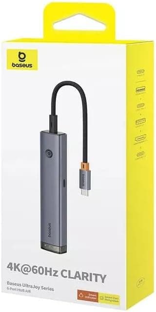 هاب 6-Port Baseus سری UltraJoy مدل AIR خاکستری فضایی هاب 6-Port Baseus سری UltraJoy مدل AIR خاکستری فضایی