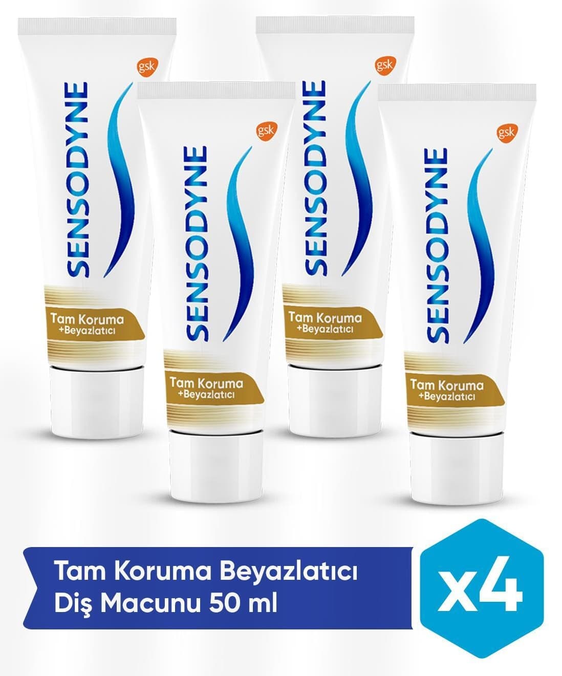خمیر دندان Sensodyne سفیدکننده محافظت کامل 50 ML ست 4 تایی خمیر دندان Sensodyne سفیدکننده محافظت کامل 50 ML ست 4 تایی