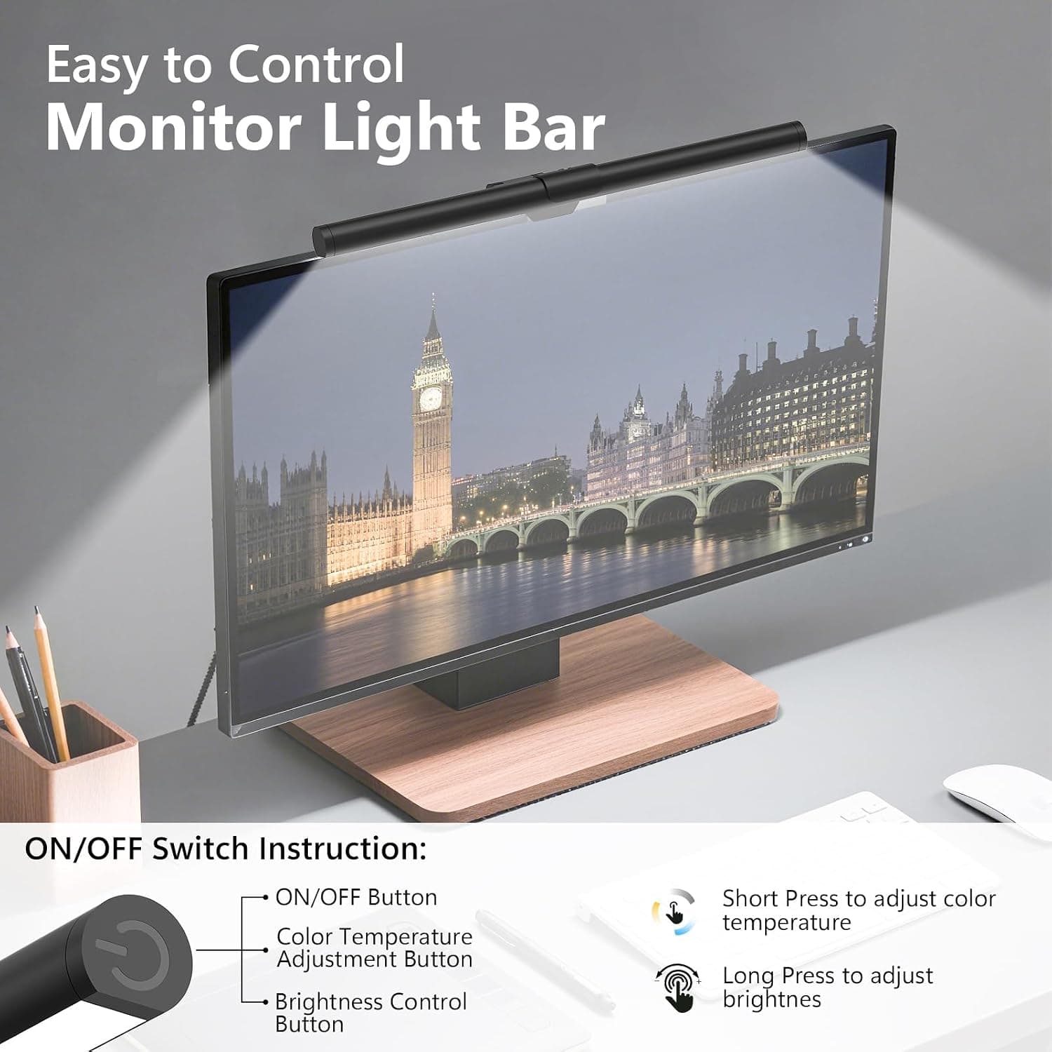 لامپ نواری مانیتور SAMPHON مراقبت چشم USB 30 سانتیمتری سه دمای رنگ قابل تنظیم لامپ نواری مانیتور SAMPHON مراقبت چشم USB 30 سانتیمتری سه دمای رنگ قابل تنظیم