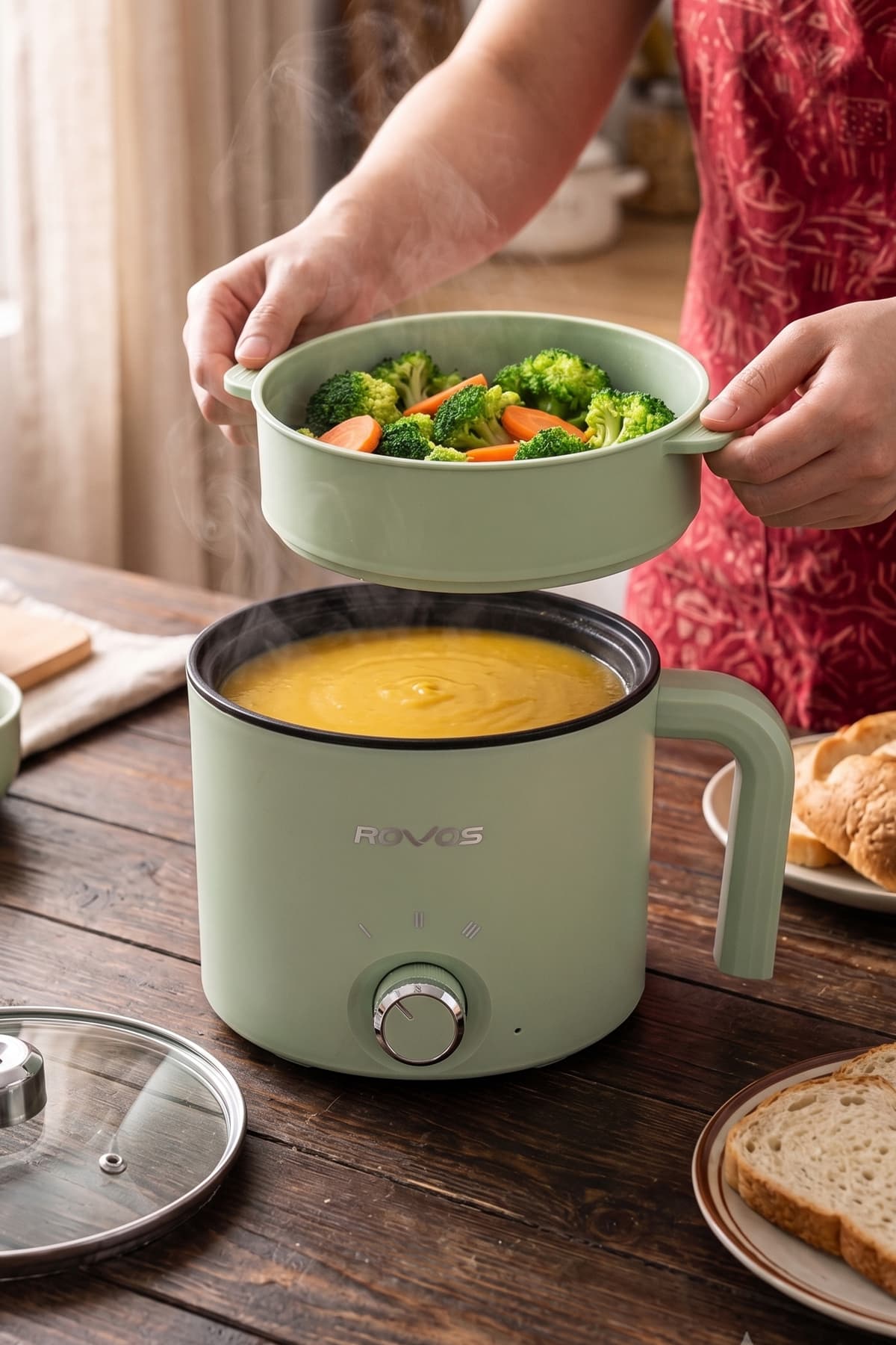دستگاه پختوپز برقی چندکاره Pikas Rovos با قابلیت بخارپز و پخت در روغن مدل RV-5100 دستگاه پختوپز برقی چندکاره Pikas Rovos با قابلیت بخارپز و پخت در روغن مدل RV-5100