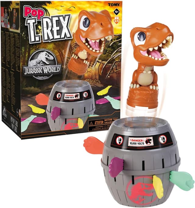 بازی اکشن خانوادگی TOMY Jurassic World مدل Pop Up Trex Classic برای کودکان ۴ تا ۸ سال و بزرگسالان بازی اکشن خانوادگی TOMY Jurassic World مدل Pop Up Trex Classic برای کودکان ۴ تا ۸ سال و بزرگسالان