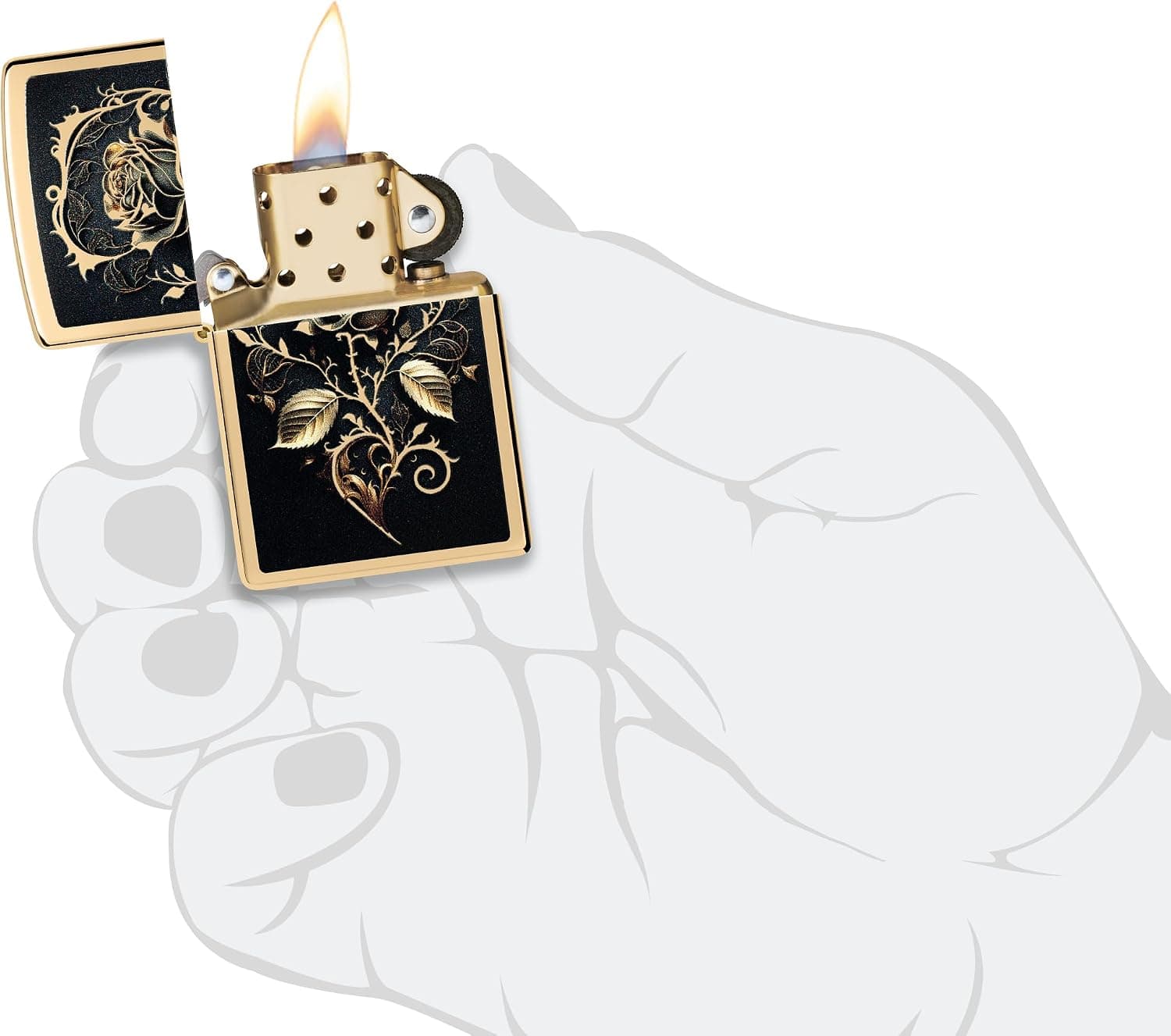 فندک Zippo ضدباد قابل پرشدن برنجی رز طلایی با جعبه هدیه فندک Zippo ضدباد قابل پرشدن برنجی رز طلایی با جعبه هدیه