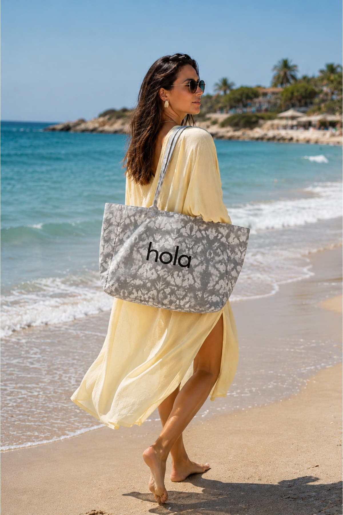کیف دوشی ساحلی زنانه ICONE BAG کانواس با طرح گرادیانت خاکستری چاپی کیف دوشی ساحلی زنانه ICONE BAG کانواس با طرح گرادیانت خاکستری چاپی