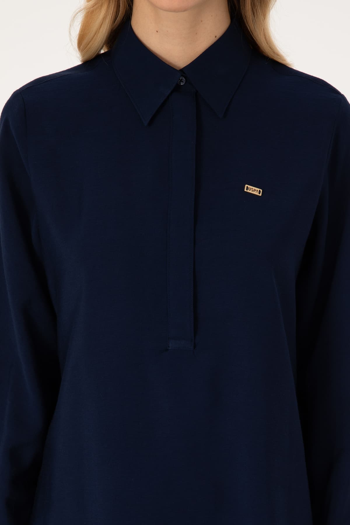 پیراهن زنانه U.S. Polo Assn. آستین بلند سرمهای مدل 50316411-VR033 پیراهن زنانه U.S. Polo Assn. آستین بلند سرمهای مدل 50316411-VR033