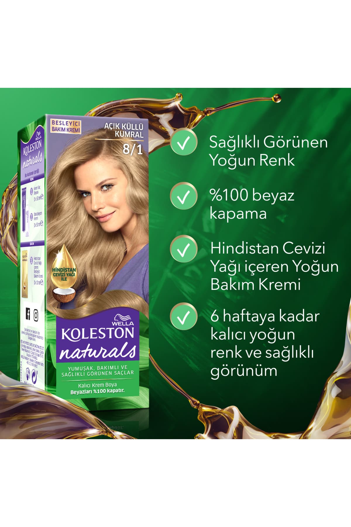 رنگ موی Wella Koleston Naturals بلوند متوسط خاکستری روشن مدل 8/1 رنگ موی Wella Koleston Naturals بلوند متوسط خاکستری روشن مدل 8/1