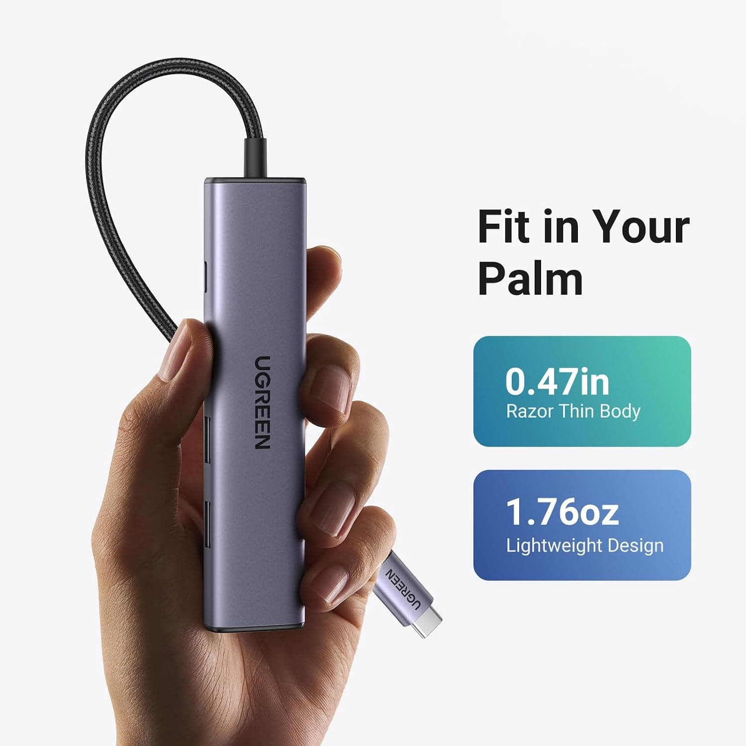 هاب USB C UGREEN با USB A 3.0، PD 100W و HDMI 4K سازگار با MacBook Pro/Air، iPad Pro/Air، Surface Pro/Go و Galaxy Tab، Galaxy S23/S22 هاب USB C UGREEN با USB A 3.0، PD 100W و HDMI 4K سازگار با MacBook Pro/Air، iPad Pro/Air، Surface Pro/Go و Galaxy Tab، Galaxy S23/S22
