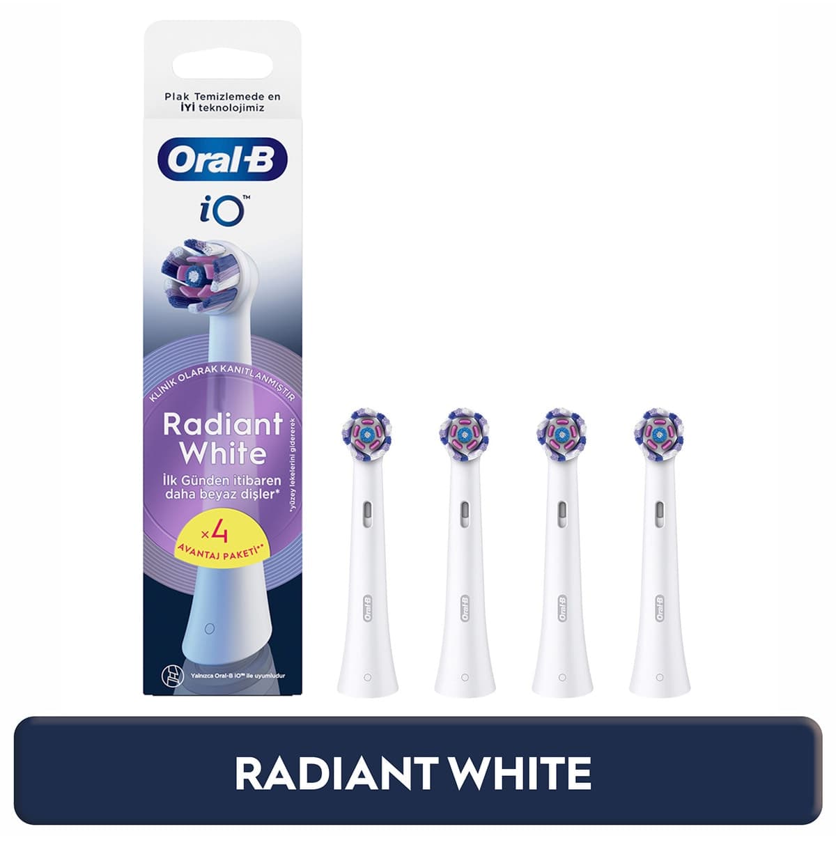 سر یدکی مسواک برقی Oral-B سری iO Radiant White بسته 4 عددی سر یدکی مسواک برقی Oral-B سری iO Radiant White بسته 4 عددی