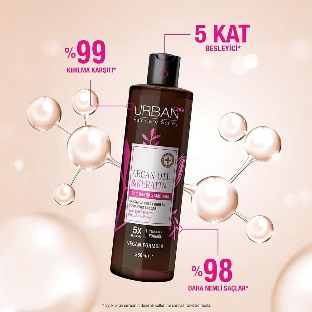 شامپو مو Urban Care روغن آرگان و کراتین تغذیهکننده ضد شکنندگی 350ml وگان شامپو مو Urban Care روغن آرگان و کراتین تغذیهکننده ضد شکنندگی 350ml وگان