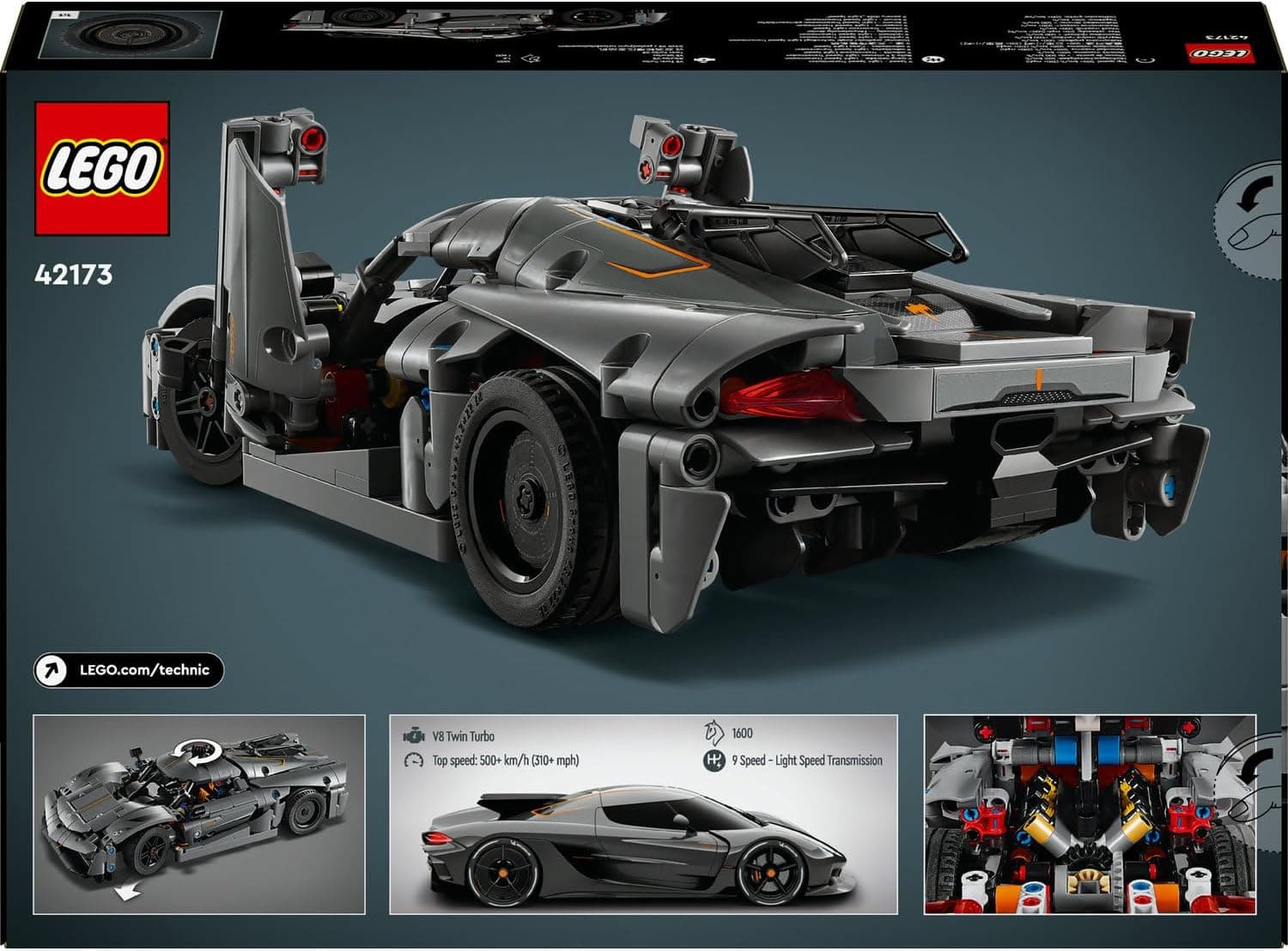 لگو Technic Koenigsegg Jesko Absolut ابرخودرو خاکستری مدل 42173 لگو Technic Koenigsegg Jesko Absolut ابرخودرو خاکستری مدل 42173
