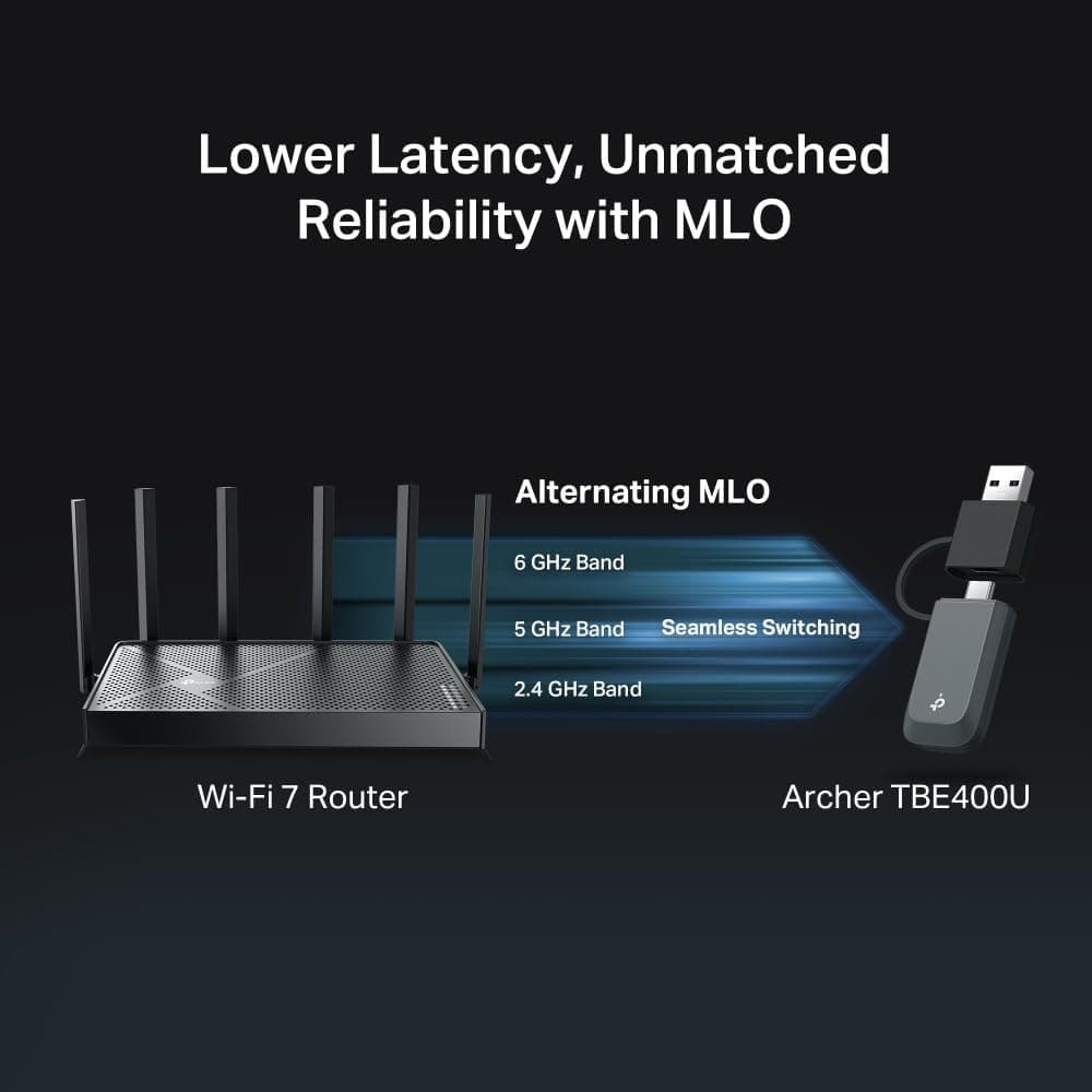 آداپتور وایفای TP-Link با USB 3.0 سهباند Wi-Fi 7 مدل Archer TBE400U آداپتور وایفای TP-Link با USB 3.0 سهباند Wi-Fi 7 مدل Archer TBE400U
