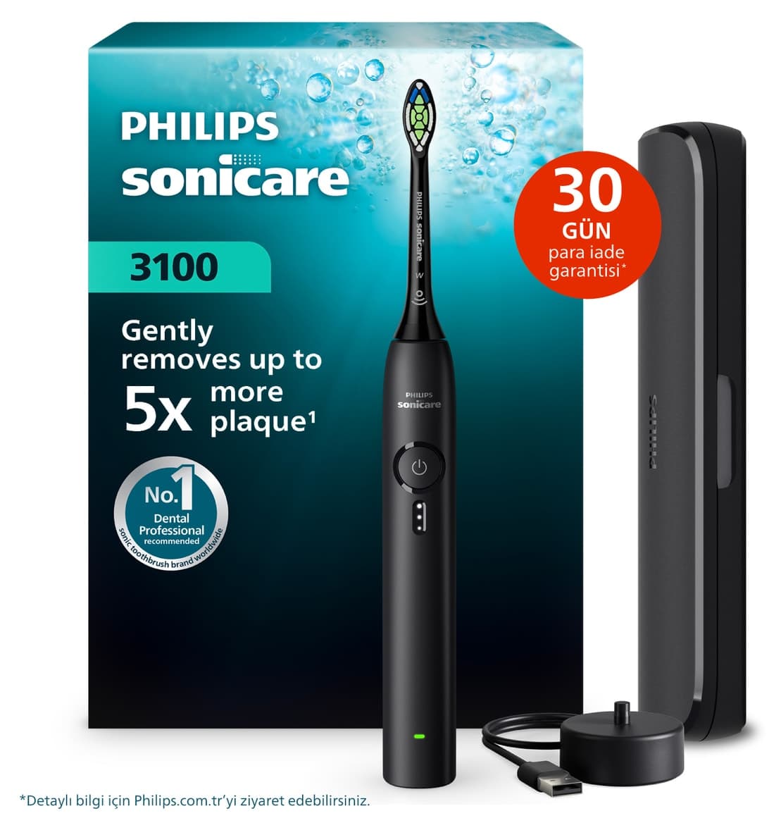 مسواک برقی شارژی Philips Sonicare 3100 مشکی شارژ ۱۴ روزه مدل HX4033/32 مسواک برقی شارژی Philips Sonicare 3100 مشکی شارژ ۱۴ روزه مدل HX4033/32