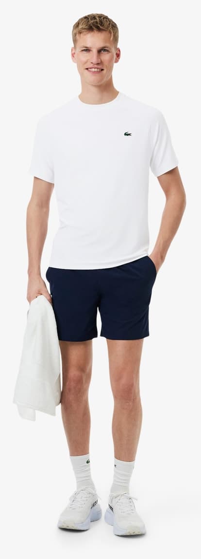 تیشرت مردانه Lacoste سفید یقه گرد فیت معمولی تیشرت مردانه Lacoste سفید یقه گرد فیت معمولی
