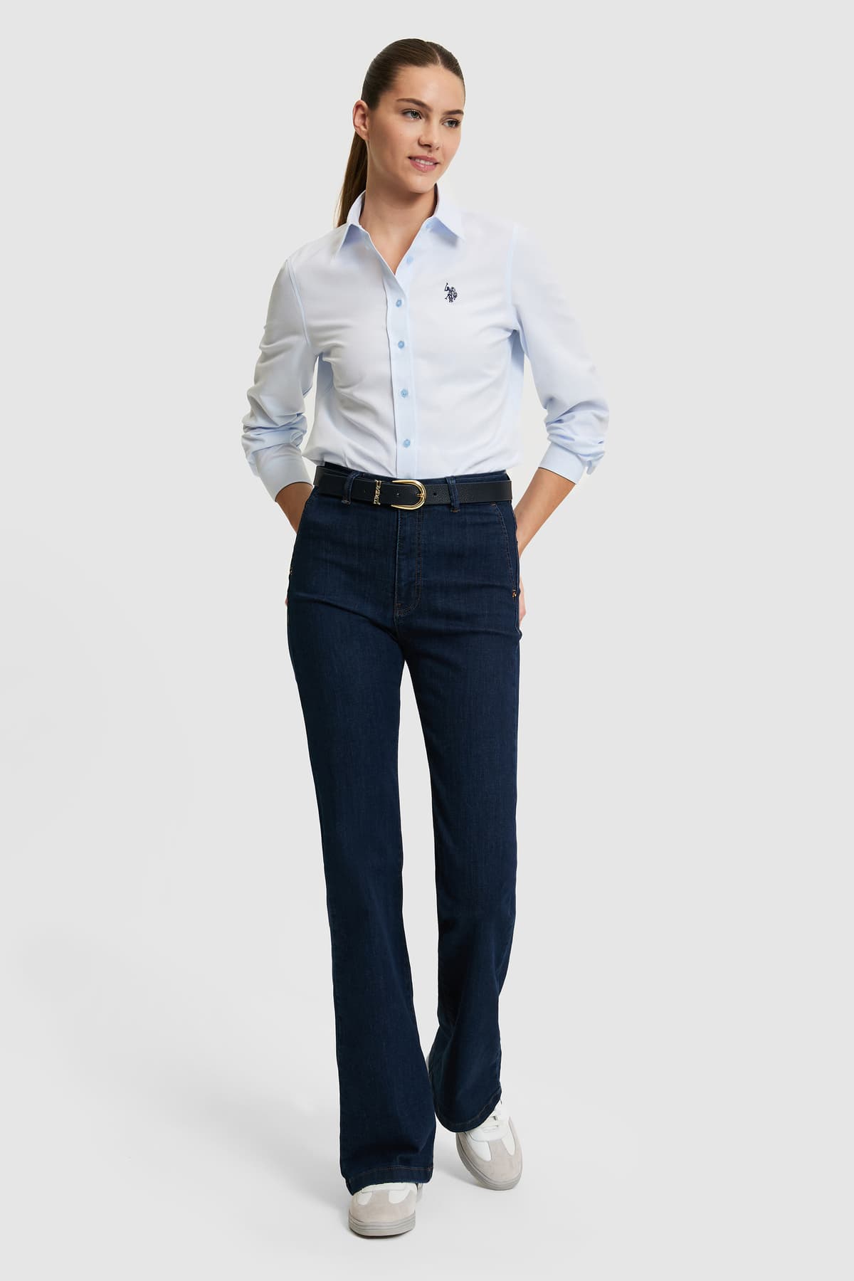 پیراهن زنانه U.S. Polo Assn. ساده آبی روشن آستینبلند مدل 50324791-VR003 پیراهن زنانه U.S. Polo Assn. ساده آبی روشن آستینبلند مدل 50324791-VR003