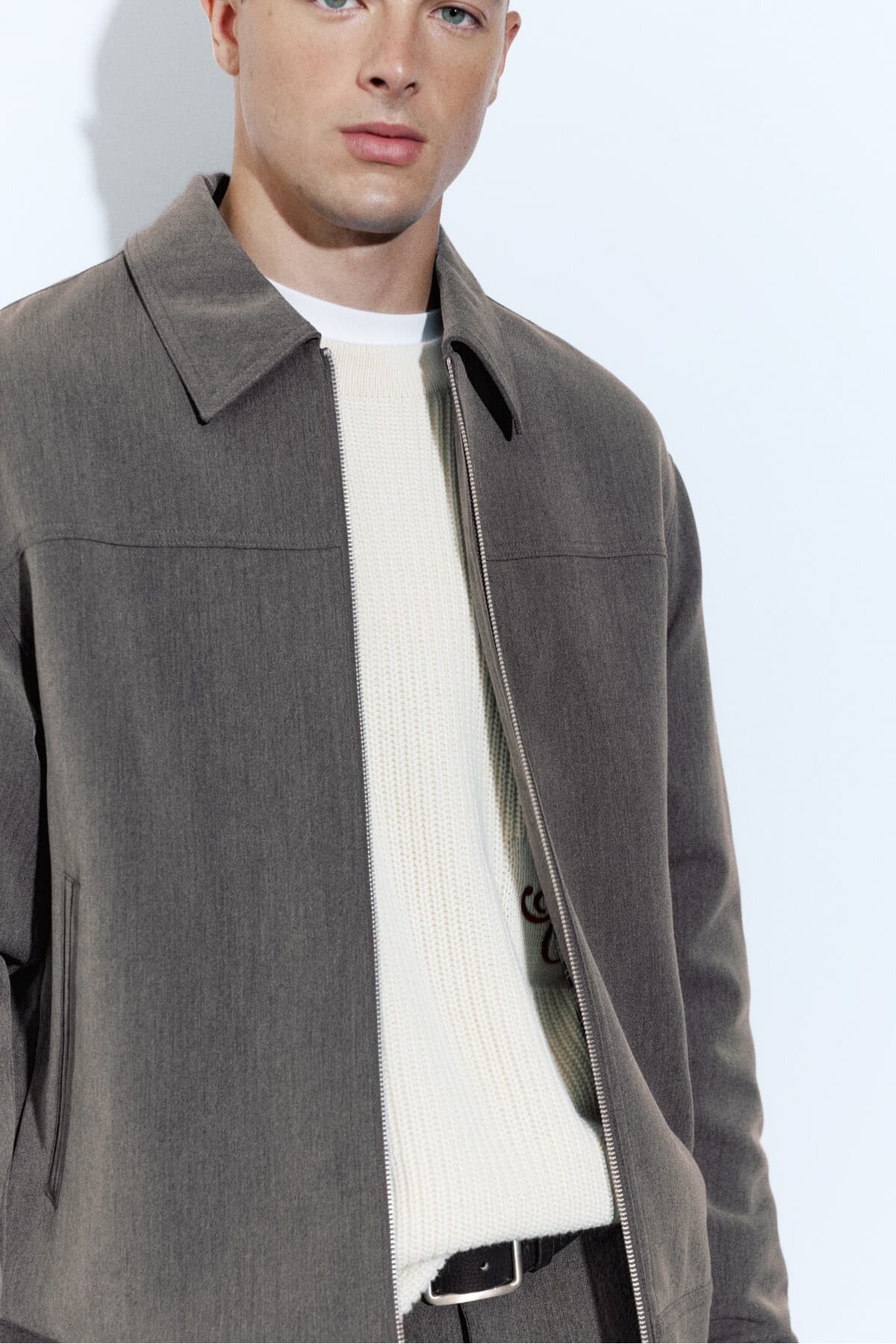 ژاکت مردانه Pull & Bear BASIC زیپدار ژاکت مردانه Pull & Bear BASIC زیپدار
