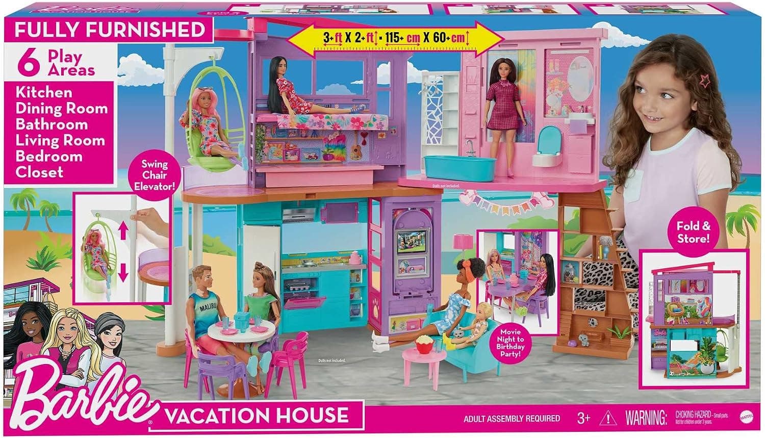ست خانه بازی Barbie با بیش از 30 قطعه برای کودکان 3 سال به بالا ست خانه بازی Barbie با بیش از 30 قطعه برای کودکان 3 سال به بالا