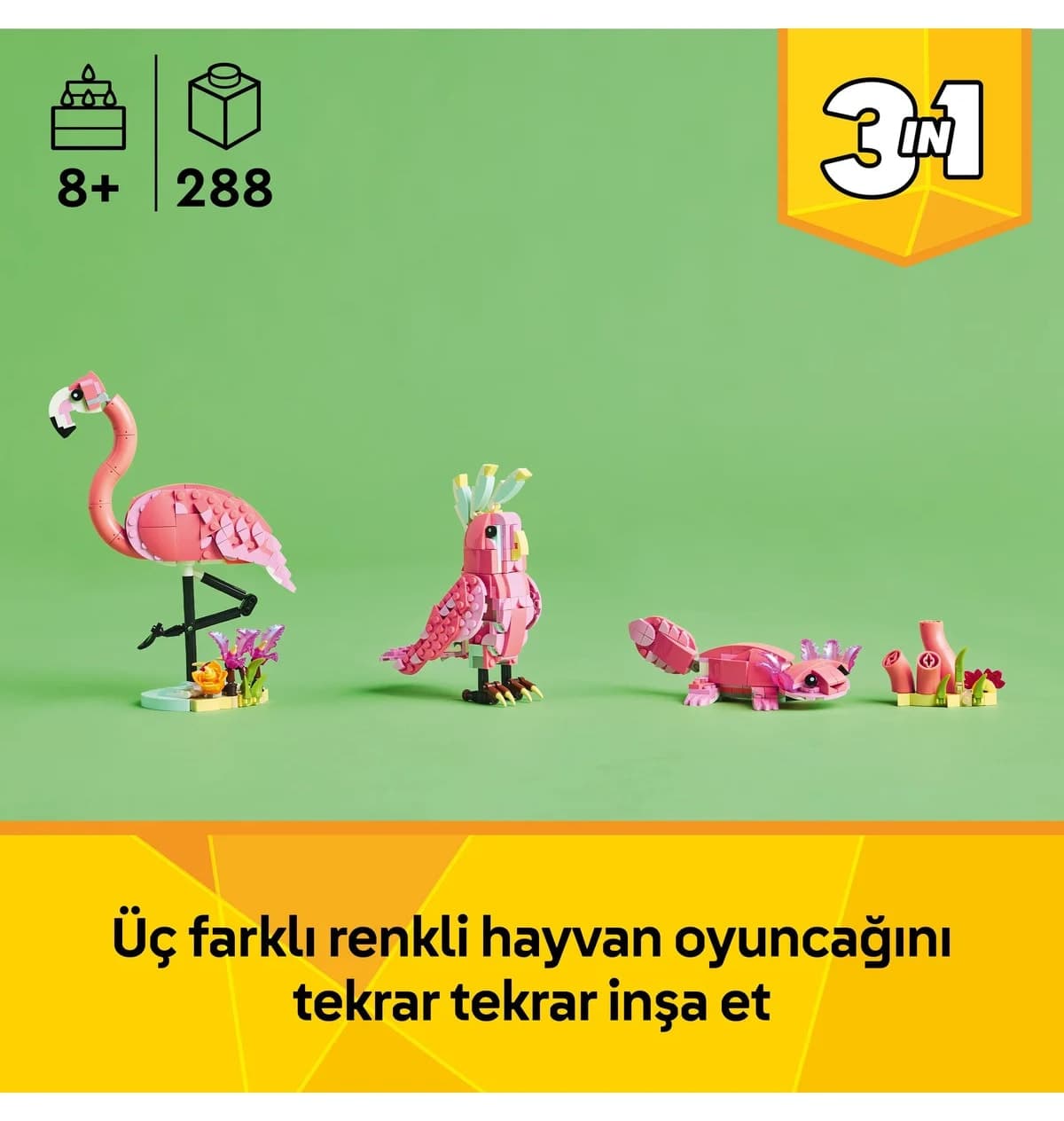 لگو Creator 3 در 1 حیوانات وحشی فلامینگوی صورتی مدل 31170 لگو Creator 3 در 1 حیوانات وحشی فلامینگوی صورتی مدل 31170