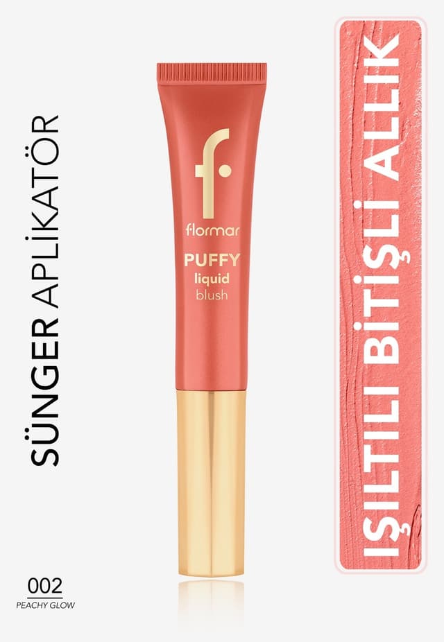 رژگونه مایع Flormar Puffy با جلوه براق و اپلیکاتور اسفنجی مدل 002Peachy Glow کد 8682536093880 رژگونه مایع Flormar Puffy با جلوه براق و اپلیکاتور اسفنجی مدل 002Peachy Glow کد 8682536093880