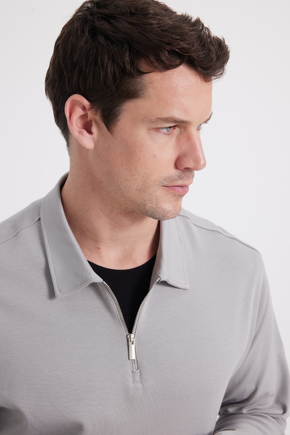 سوئیشرت مردانه Tudors فیت معمولی نخی ۱۰۰٪ یقه پولو نیم زیپ اینترلاک خاکستری سوئیشرت مردانه Tudors فیت معمولی نخی ۱۰۰٪ یقه پولو نیم زیپ اینترلاک خاکستری
