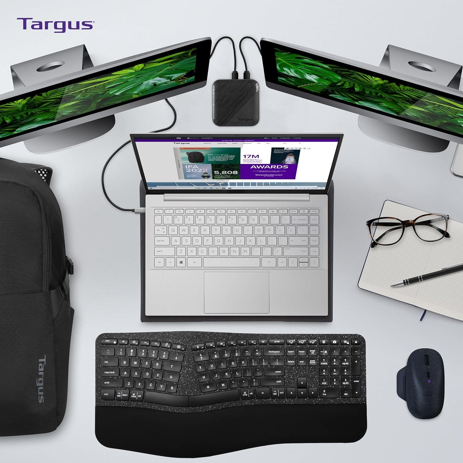 پد خنککننده لپتاپ Targus با دو فن مشکی/خاکستری مدل Awe55Us پد خنککننده لپتاپ Targus با دو فن مشکی/خاکستری مدل Awe55Us