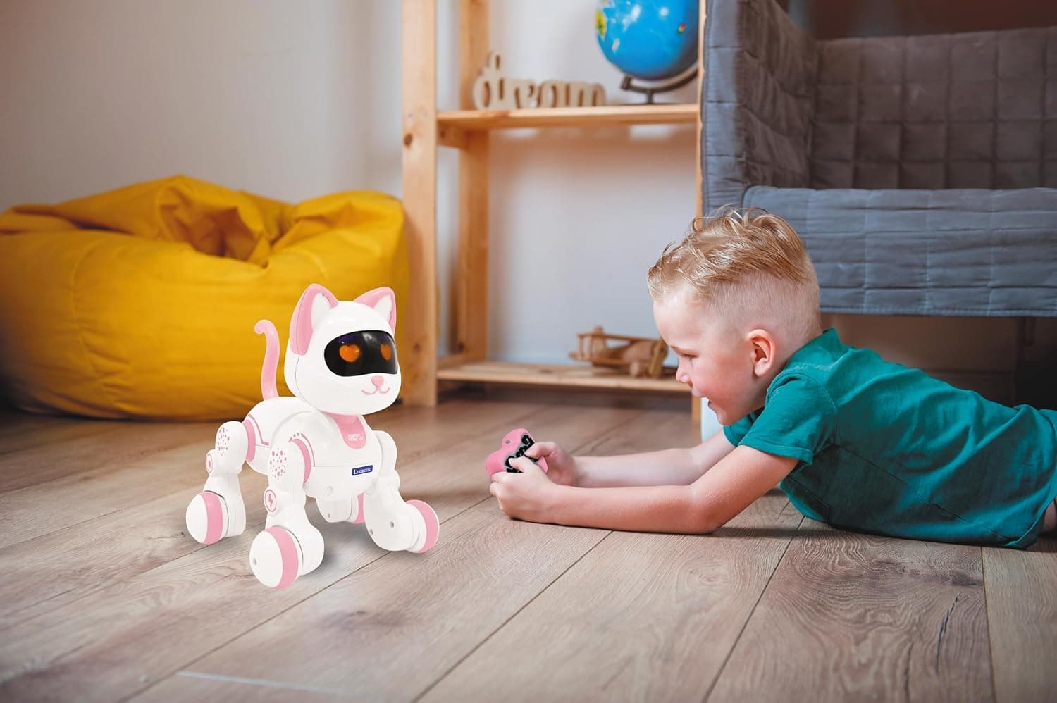 گربه کنترلی آموزشی Lexibook Power Kitty Jr. با چشمهای تعاملی، برنامهپذیر STEM، باتری قابل شارژ، صورتی/سفید مدل KIT01 گربه کنترلی آموزشی Lexibook Power Kitty Jr. با چشمهای تعاملی، برنامهپذیر STEM، باتری قابل شارژ، صورتی/سفید مدل KIT01