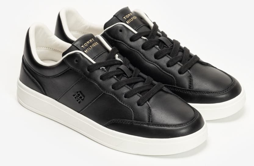 کفش اسنیکر زنانه Tommy Hilfiger مشکی مدل TH Heritage Court کفش اسنیکر زنانه Tommy Hilfiger مشکی مدل TH Heritage Court