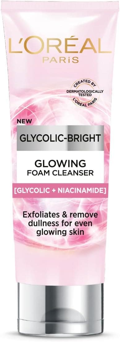 فوم شوینده صورت روزانه L’Oréal Paris Glycolic Bright درخشانکننده 100ML فوم شوینده صورت روزانه L’Oréal Paris Glycolic Bright درخشانکننده 100ML