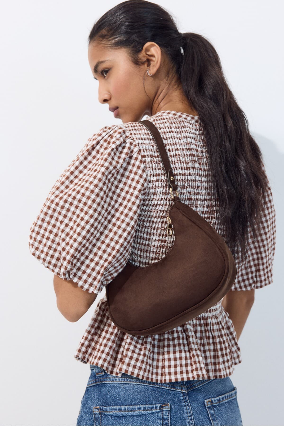 کیف دوشی زنانه Stradivarius هلالی کیف دوشی زنانه Stradivarius هلالی