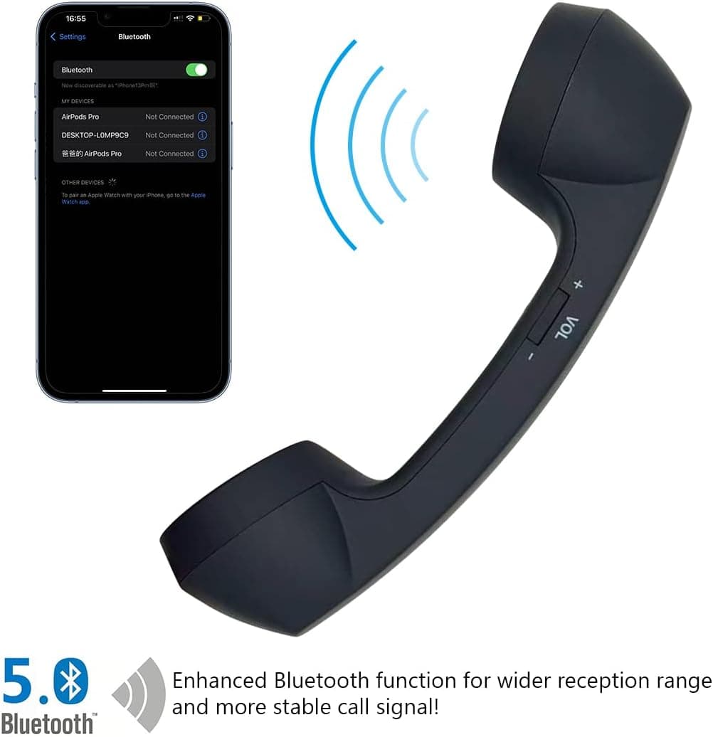 گوشی تلفن رترو بیسیم LIONSOUL با Bluetooth و USB ضد تشعشع مشکی گوشی تلفن رترو بیسیم LIONSOUL با Bluetooth و USB ضد تشعشع مشکی