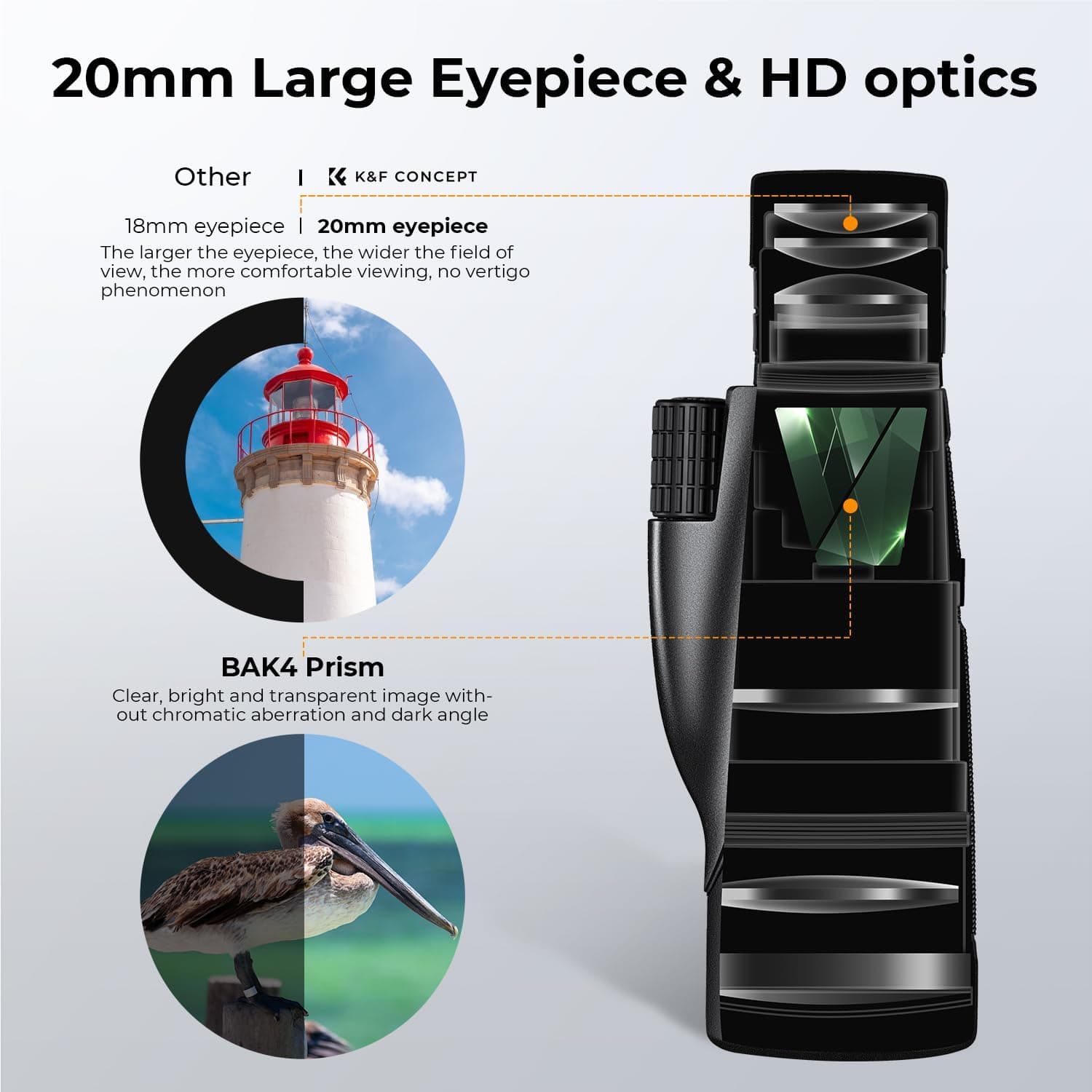 تلسکوپ تکچشمی K&F CONCEPT با زوم پیوسته و گیره موبایل HD مدل 8-32X50 تلسکوپ تکچشمی K&F CONCEPT با زوم پیوسته و گیره موبایل HD مدل 8-32X50
