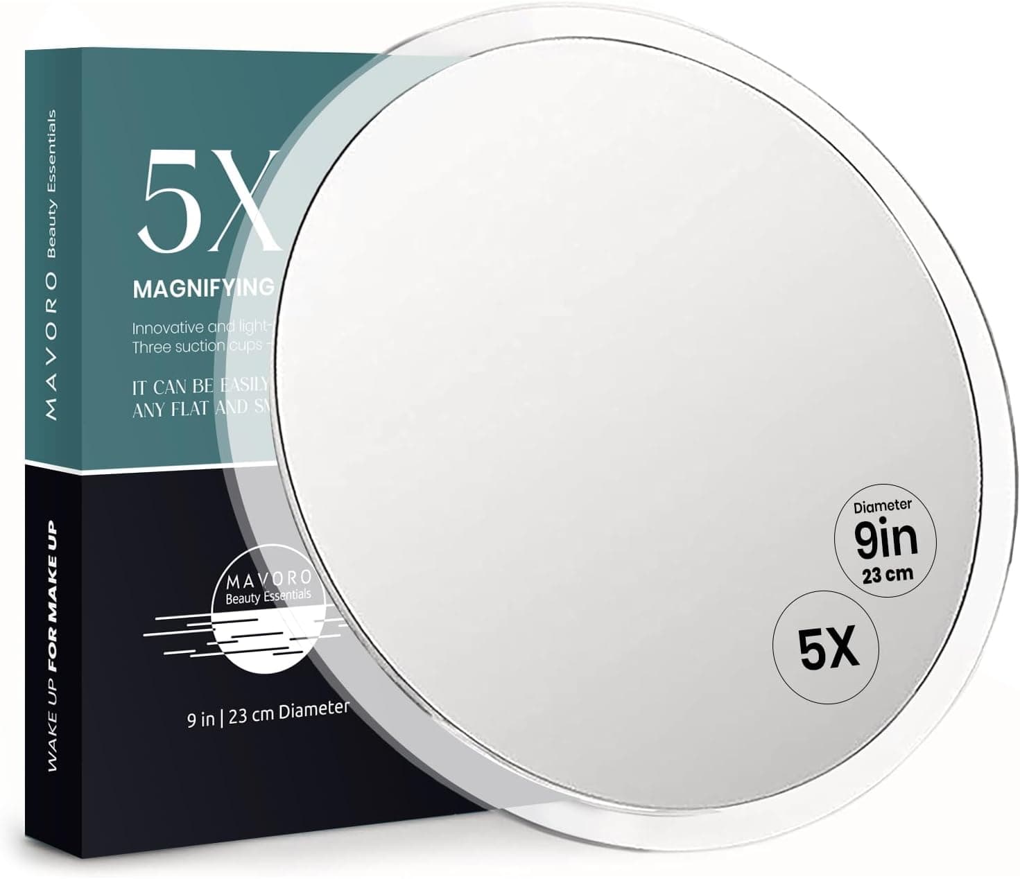 آینه ذرهبین Mavoro با ۳ ساکشن 9 inch بزرگنمایی 5X آینه ذرهبین Mavoro با ۳ ساکشن 9 inch بزرگنمایی 5X