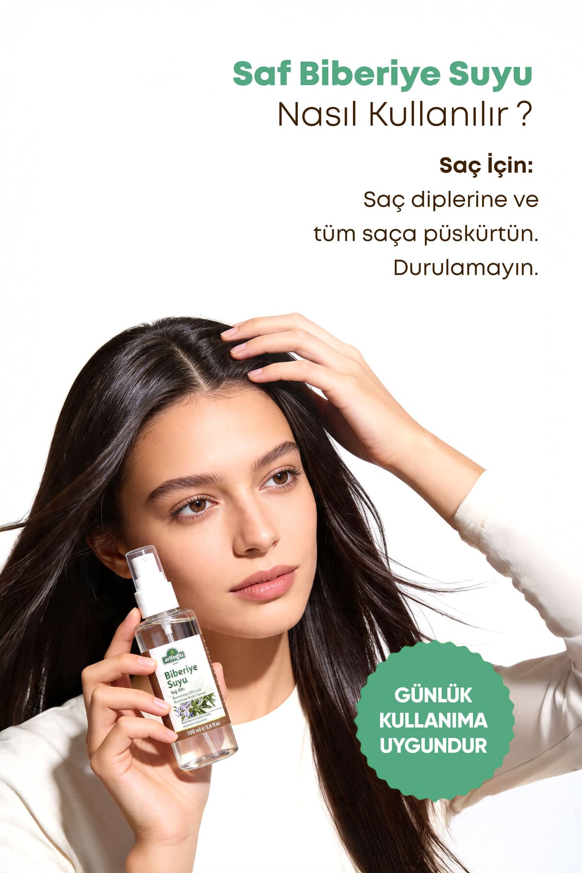 تونیک اسپری Arifoğlu آب رزماری خالص ضد ریزش و رشد مو 100 ml تونیک اسپری Arifoğlu آب رزماری خالص ضد ریزش و رشد مو 100 ml