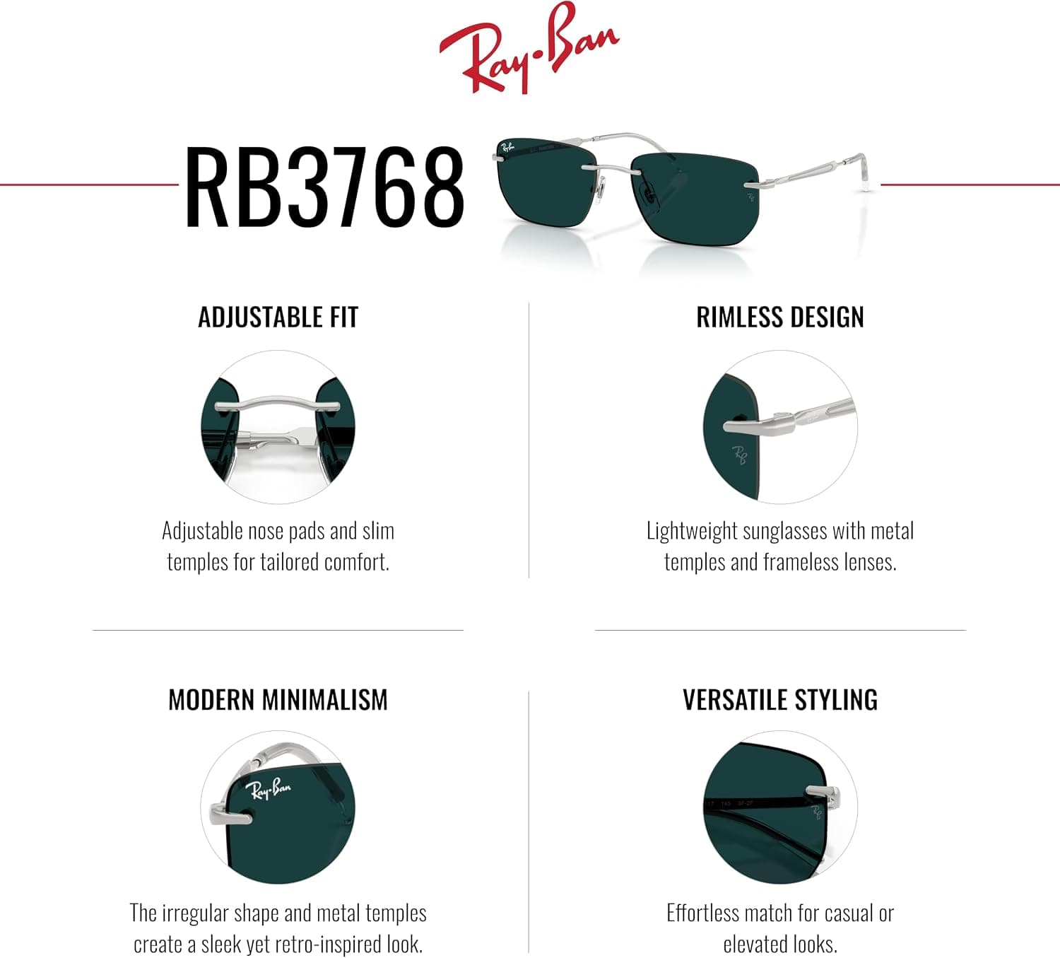 عینک آفتابی یونیسکس Ray-Ban مدل 0RB 3768 003/M1 56 عینک آفتابی یونیسکس Ray-Ban مدل 0RB 3768 003/M1 56