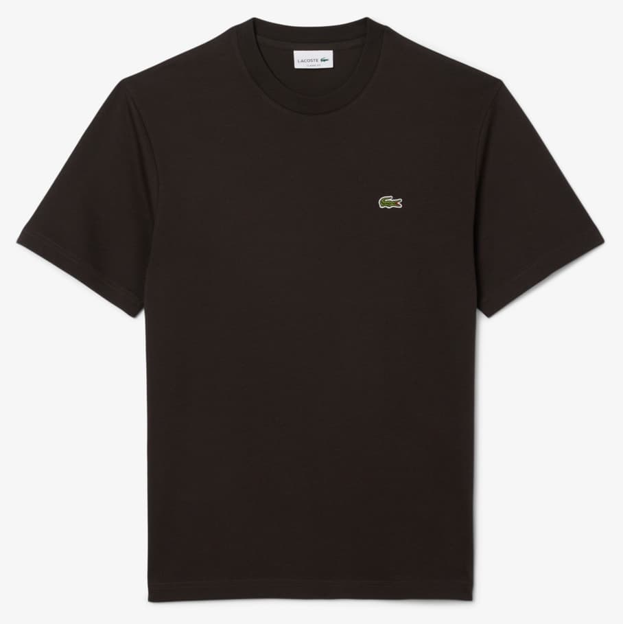 تیشرت مردانه Lacoste یقه گرد فیت کلاسیک قهوهای تیشرت مردانه Lacoste یقه گرد فیت کلاسیک قهوهای