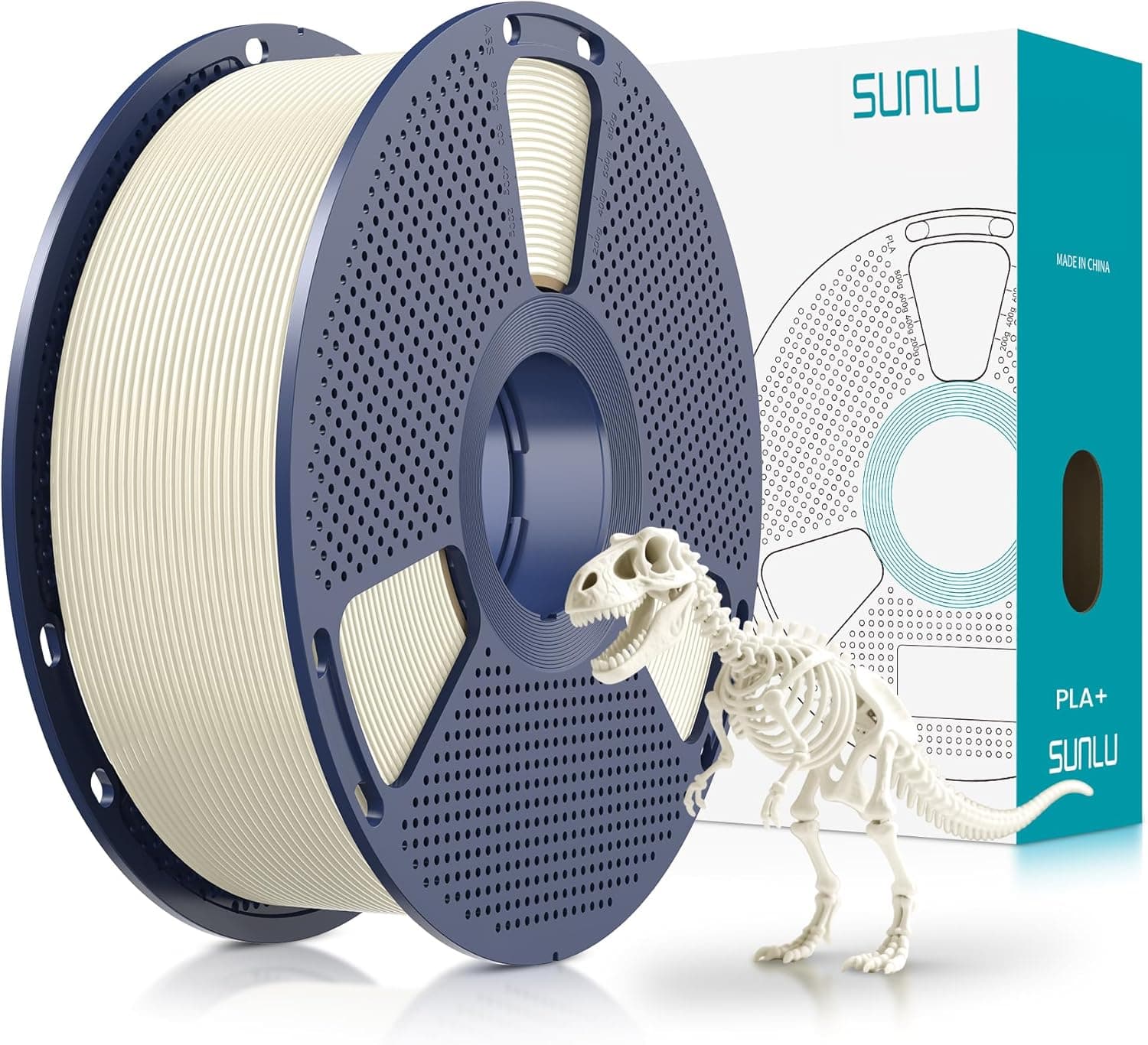 فیلامنت پرینتر سه بعدی SUNLU PLA+ قطر 1.75mm سفید استخوانی 1KG فیلامنت پرینتر سه بعدی SUNLU PLA+ قطر 1.75mm سفید استخوانی 1KG