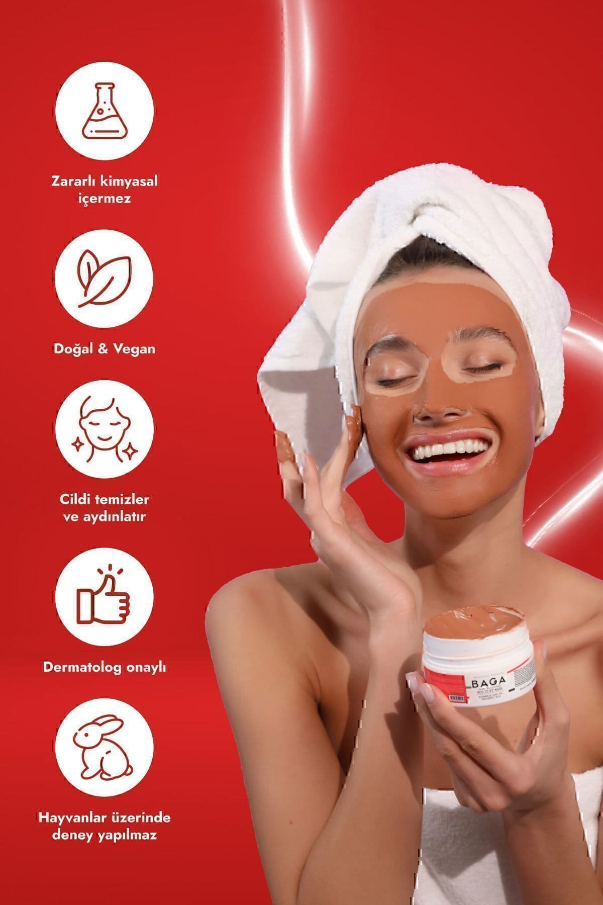 ماسک خاک رس قرمز Baga ماسک خاک رس قرمز Baga