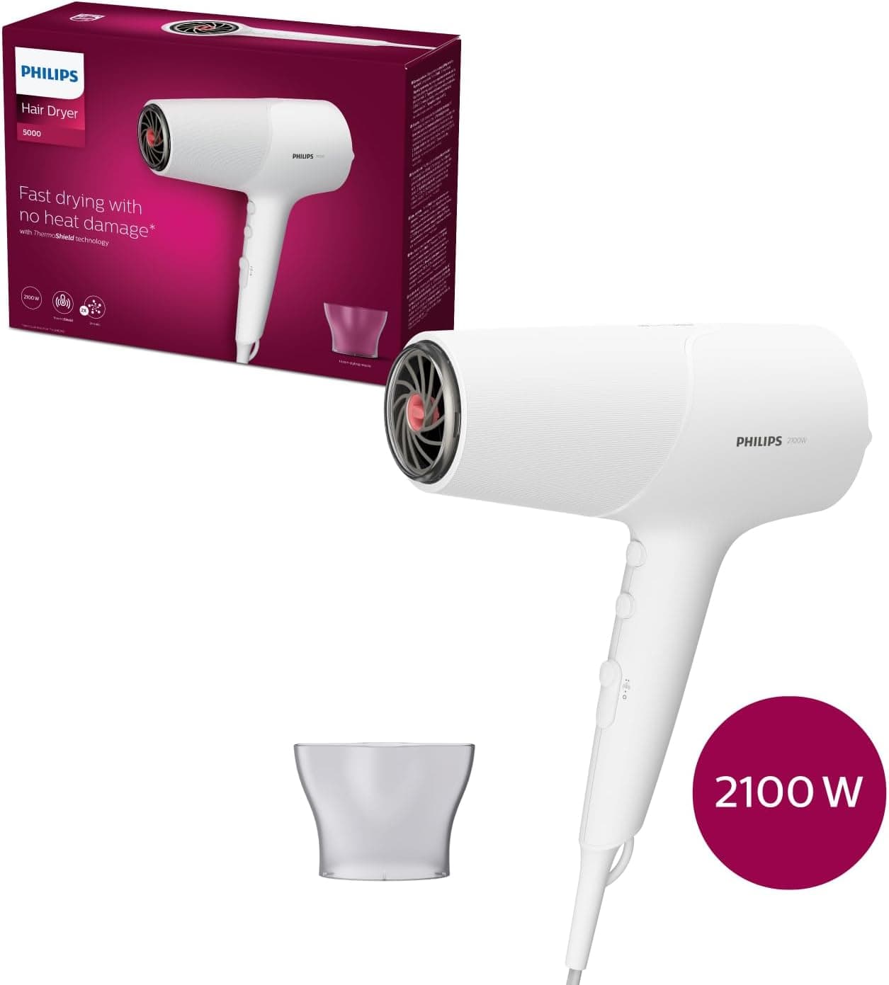 سشوار Philips با مراقبت یونیک چهارگانه و محافظ حرارتی ThermoShield مدل BHD510/10 سشوار Philips با مراقبت یونیک چهارگانه و محافظ حرارتی ThermoShield مدل BHD510/10