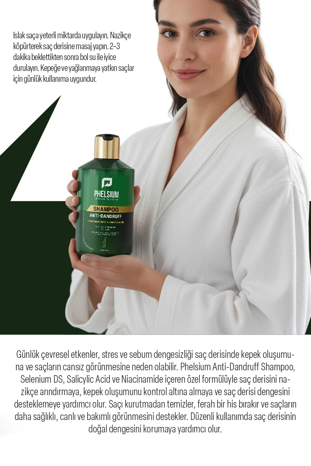 شامپو ضد شوره زنانه PHELSİUM با Selenium DS و Salicylic Acid و Niacinamide شامپو ضد شوره زنانه PHELSİUM با Selenium DS و Salicylic Acid و Niacinamide