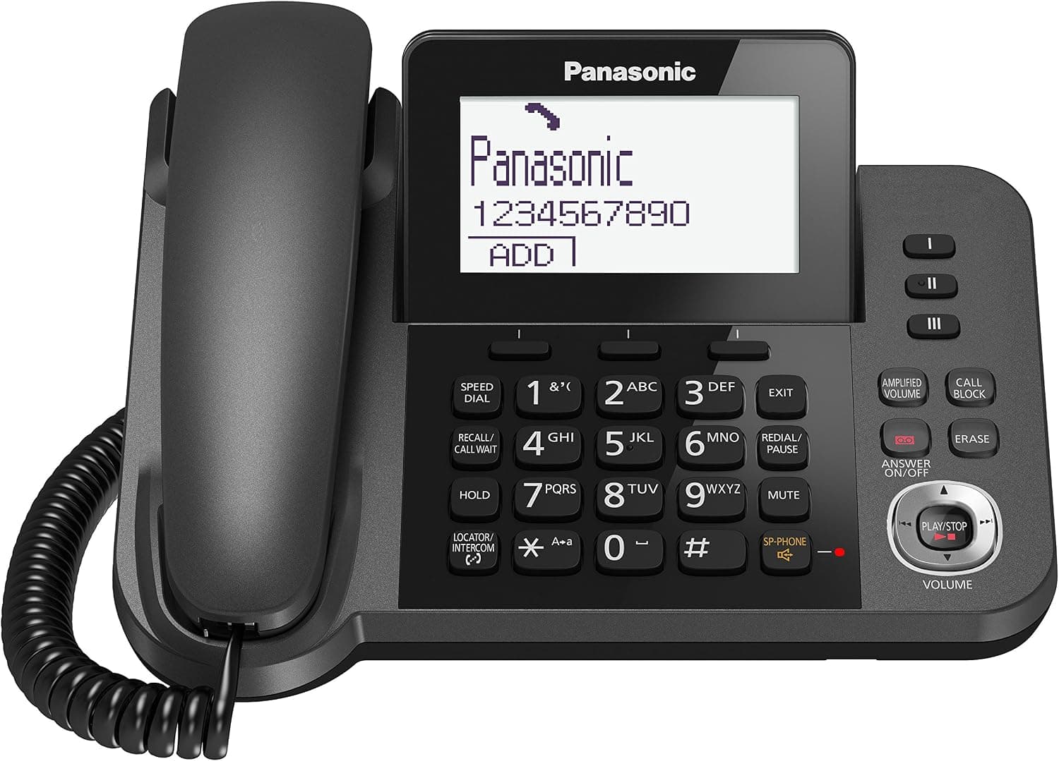 تلفن Panasonic سیمی و بیسیم با منشی تلفنی مدل KX-TGF320 مشکی تلفن Panasonic سیمی و بیسیم با منشی تلفنی مدل KX-TGF320 مشکی