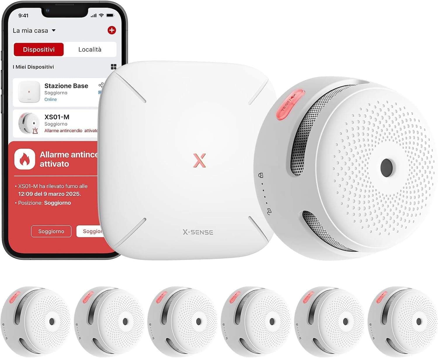 کاشف دود X-Sense وایفای کیت امنیت خانه ایستگاه پایه SBS50 مدل FS61 کاشف دود X-Sense وایفای کیت امنیت خانه ایستگاه پایه SBS50 مدل FS61