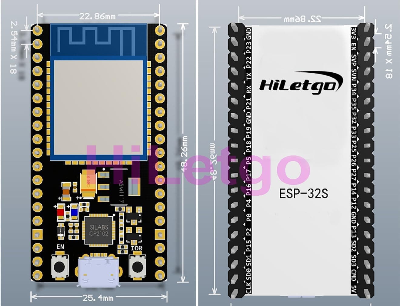 برد توسعه HiLetgo مدل ESP-WROOM-32 ESP32 ESP-32S با WiFi و بلوتوث دو حالته 2.4GHz برد توسعه HiLetgo مدل ESP-WROOM-32 ESP32 ESP-32S با WiFi و بلوتوث دو حالته 2.4GHz