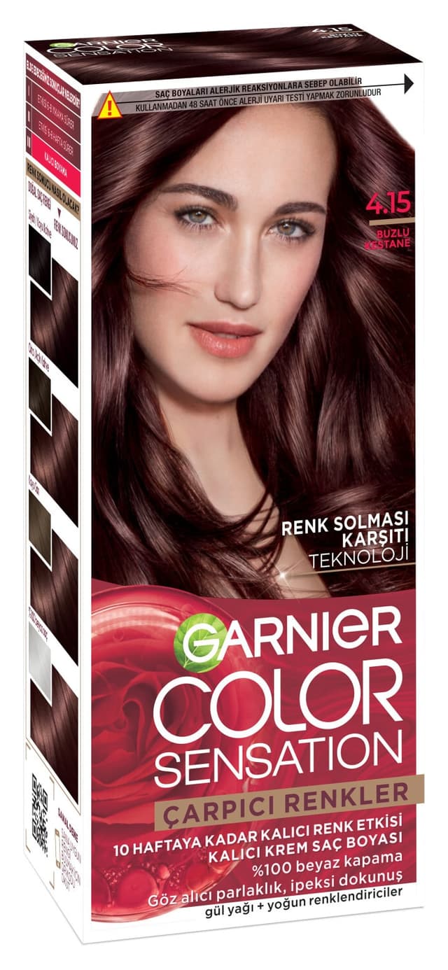 کرم رنگ مو زنانه Garnier Çarpıcı Renkler ماندگار کستنایی قهوهای یخی 4.15 کرم رنگ مو زنانه Garnier Çarpıcı Renkler ماندگار کستنایی قهوهای یخی 4.15