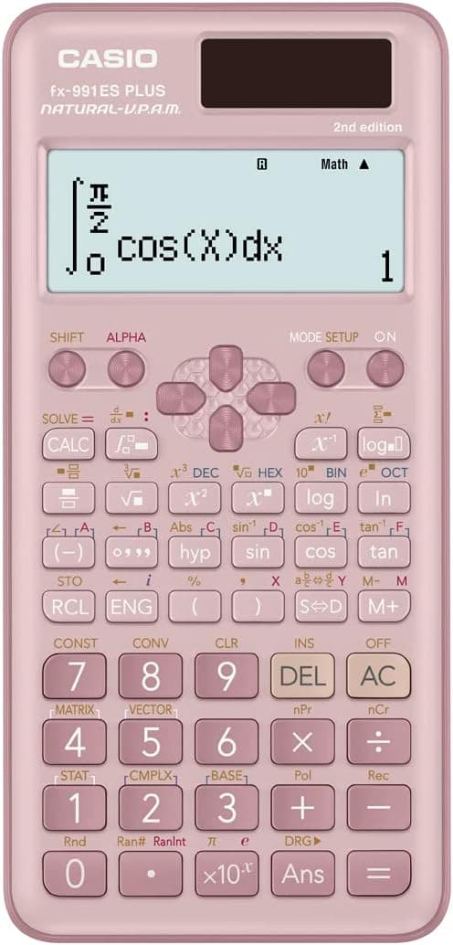 ماشینحساب علمی غیرقابلبرنامهریزی صورتی Casio با 10 + 2 رقم و 417 قابلیت مدل FX 991ESPLUS2 PKWDT, FX 991ESPLUS2PKWDT ماشینحساب علمی غیرقابلبرنامهریزی صورتی Casio با 10 + 2 رقم و 417 قابلیت مدل FX 991ESPLUS2 PKWDT, FX 991ESPLUS2PKWDT