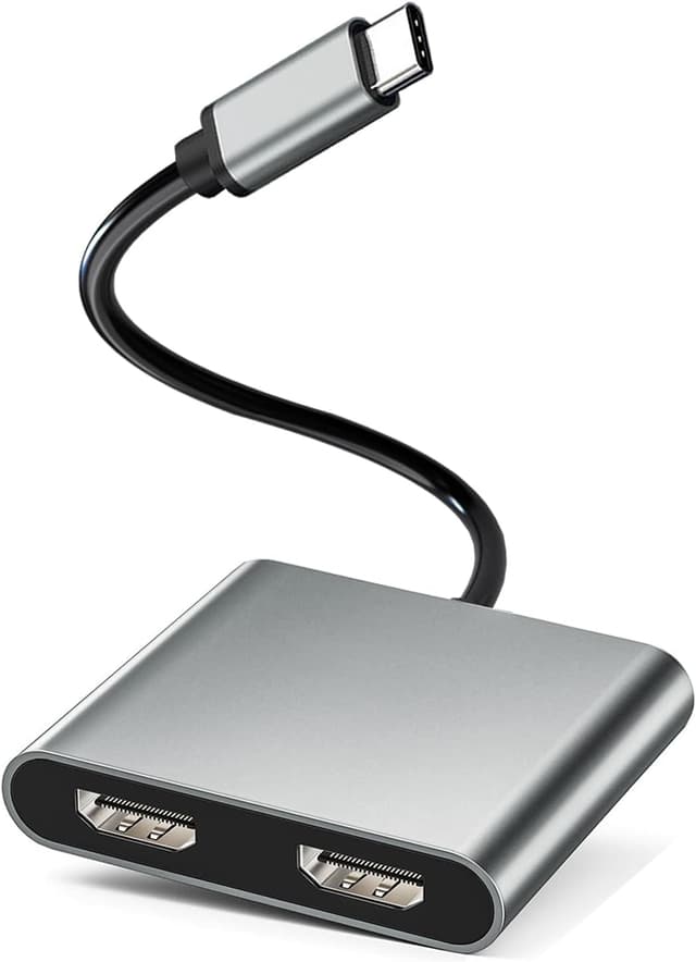 مبدل USB C به دو HDMI برای اتصال دو مانیتور Dnkeaur با پشتیبانی از 4K مبدل USB C به دو HDMI برای اتصال دو مانیتور Dnkeaur با پشتیبانی از 4K