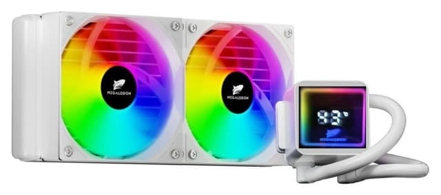 خنککننده مایع پردازنده MEGALODON مدل TR240 ARGB با نمایشگر دیجیتال دما سفید خنککننده مایع پردازنده MEGALODON مدل TR240 ARGB با نمایشگر دیجیتال دما سفید