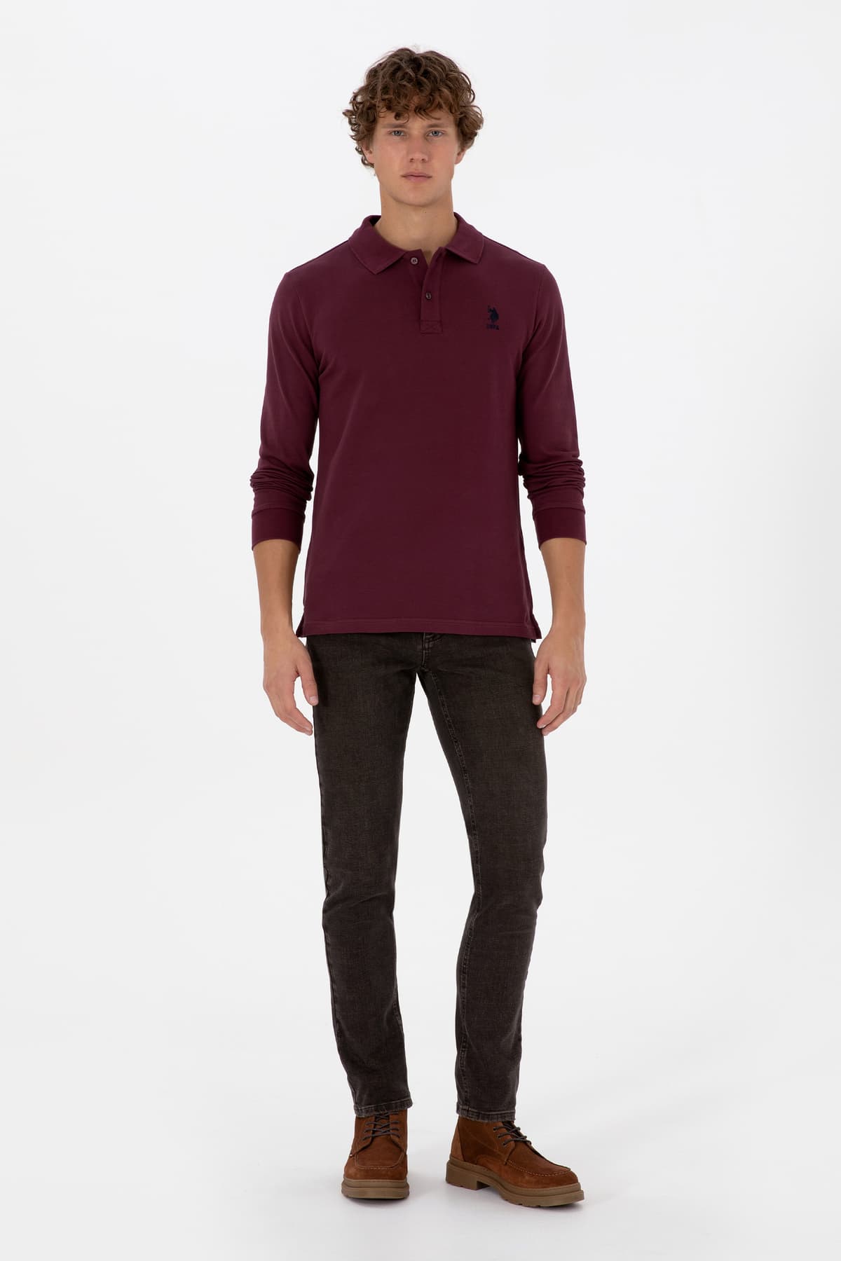 سوئیشرت مردانه U.S. Polo Assn. فیت معمولی یقه پولو بوردو تیره مدل 50307757-VR177 سوئیشرت مردانه U.S. Polo Assn. فیت معمولی یقه پولو بوردو تیره مدل 50307757-VR177