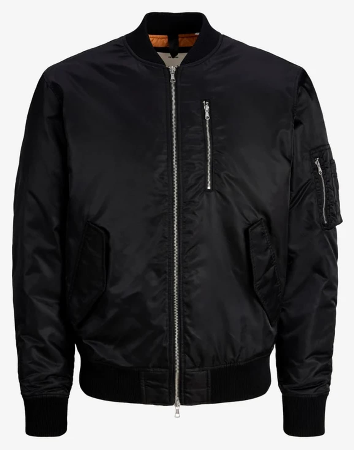 ژاکت مردانه Jack & Jones مشکی CotraceBomber یقه ریب زیپ دار مدل 12301762 ژاکت مردانه Jack & Jones مشکی CotraceBomber یقه ریب زیپ دار مدل 12301762
