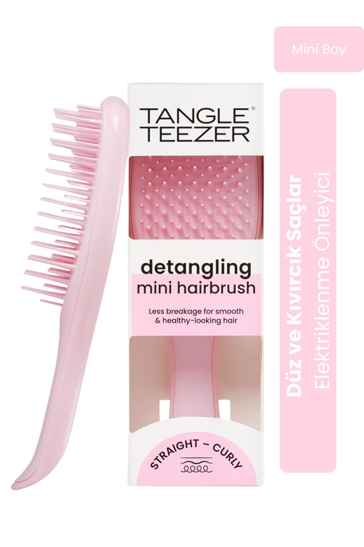 شانه برای موهای صاف و فر Tangle Teezer The Ultimate Detangler مینی ضدالکتریسیته ساکن صورتی هزارهای شانه برای موهای صاف و فر Tangle Teezer The Ultimate Detangler مینی ضدالکتریسیته ساکن صورتی هزارهای