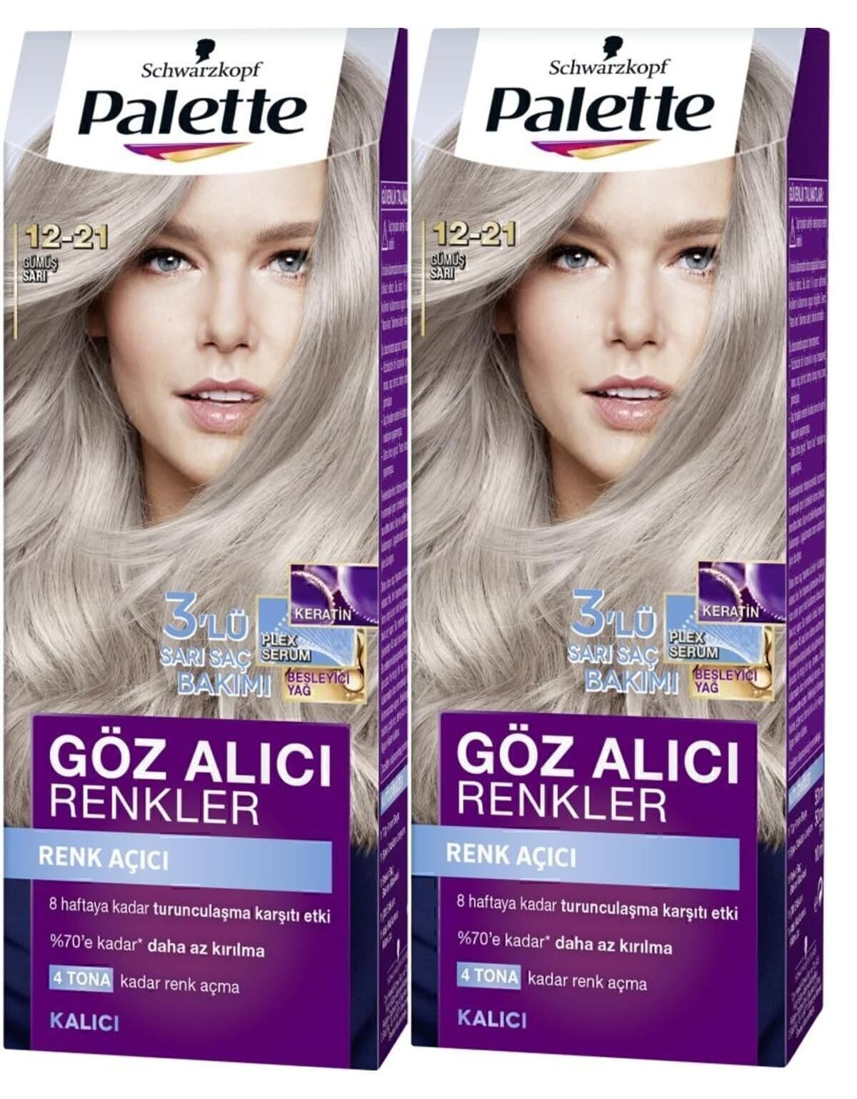 رنگ مو زنانه Palette Göz Alıcı Renkler 12-21 زرد نقرهای 2 عدد رنگ مو زنانه Palette Göz Alıcı Renkler 12-21 زرد نقرهای 2 عدد