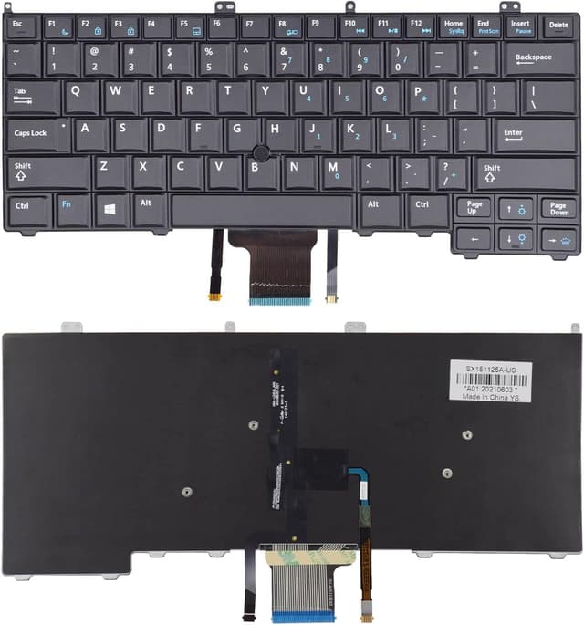 کیبورد تعویضی SUNMALL با نور پسزمینه و پوینتر سازگار با Dell Latitude 14 7000 E7440 E7240 E7420 سری مشکی چیدمان US کیبورد تعویضی SUNMALL با نور پسزمینه و پوینتر سازگار با Dell Latitude 14 7000 E7440 E7240 E7420 سری مشکی چیدمان US